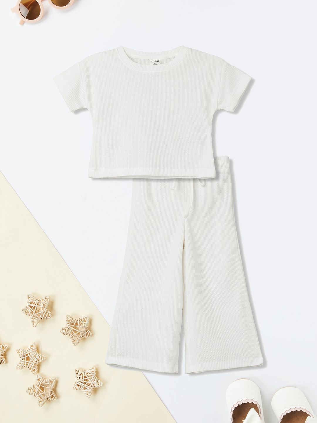 

max Girls T-shirt with Trousers, White