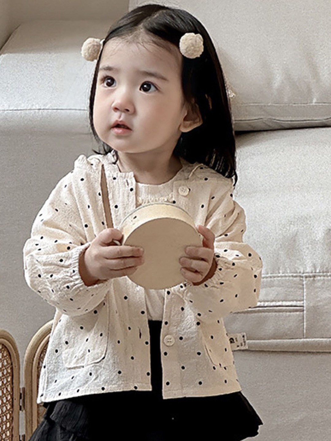 

LULU & SKY Girls without Longline Padded Jacket, Beige