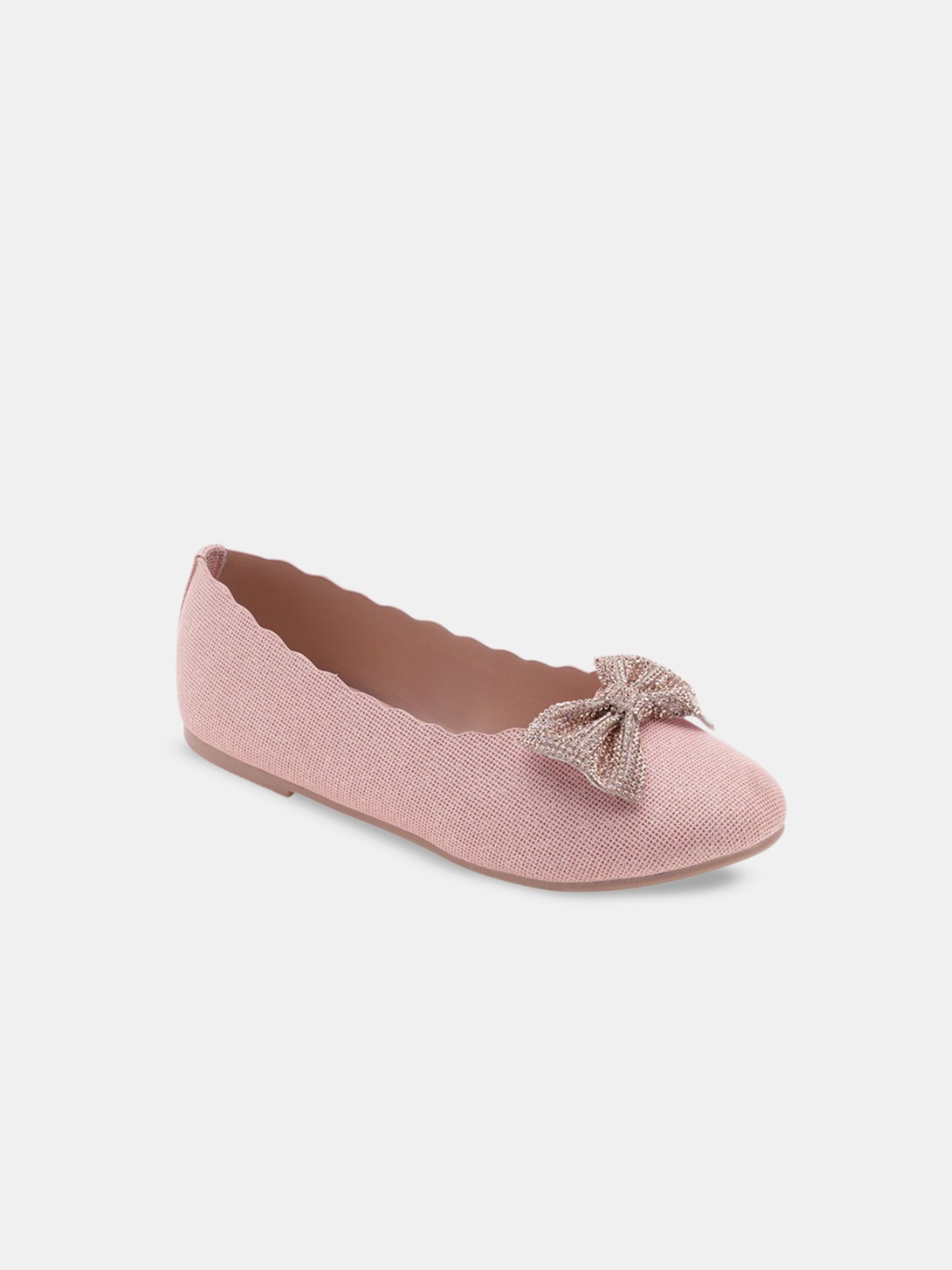 

R&B Girls Fashion with Bows Flats, Peach