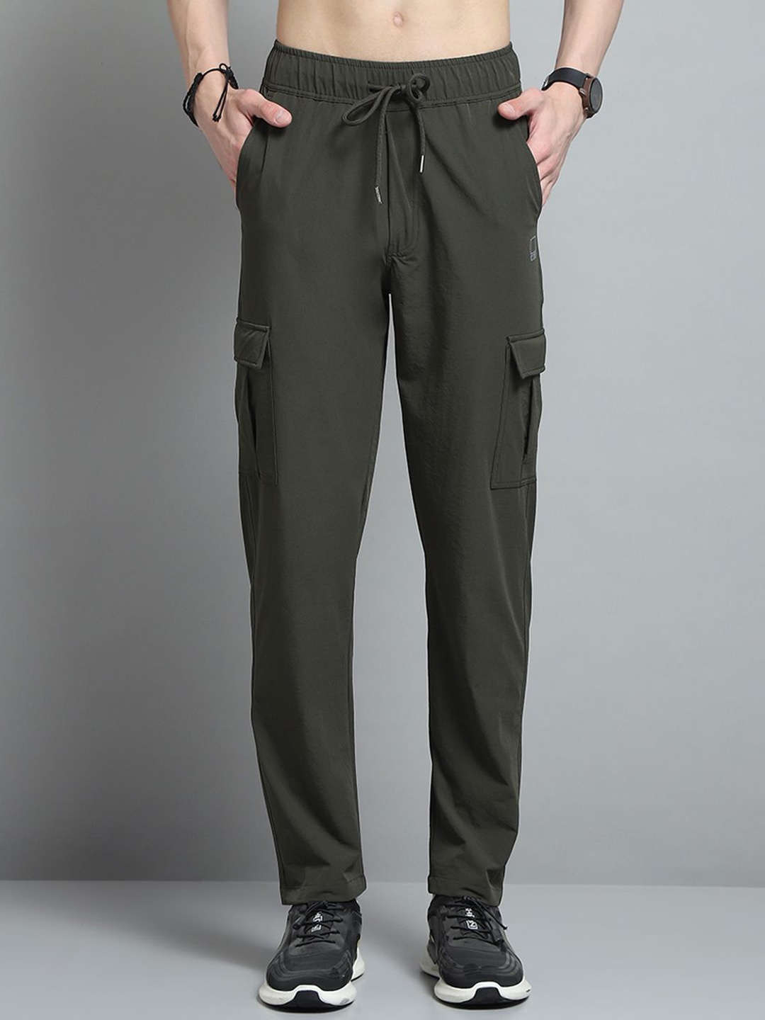

Monte Carlo Men Cotton Mid Rise Track Pants, Olive