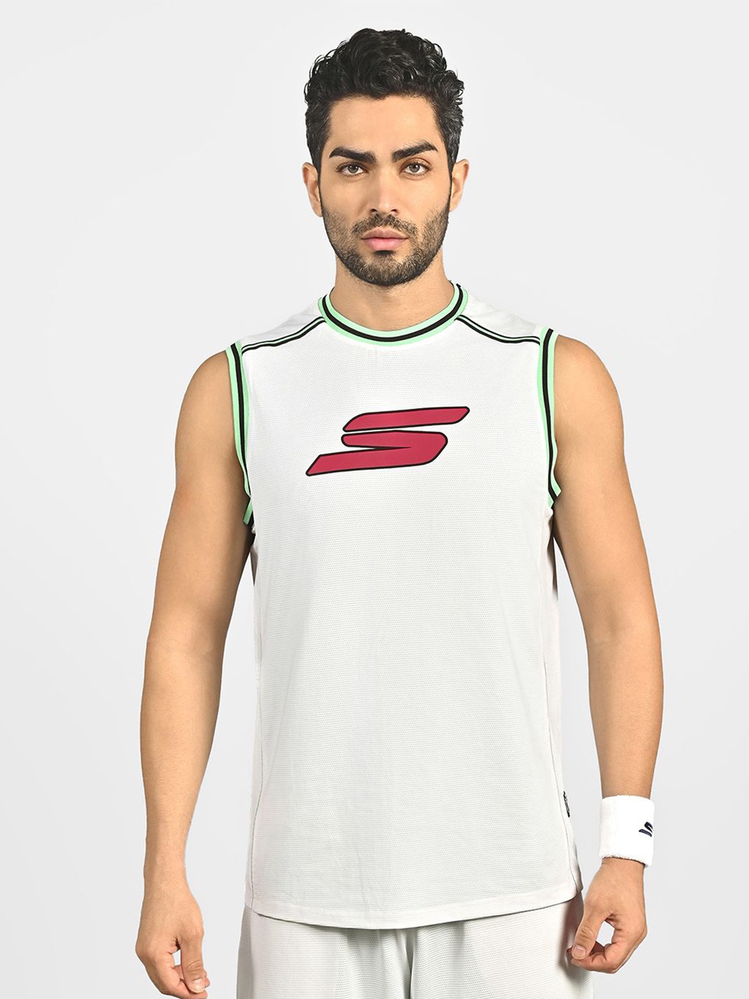 

Skechers Men Basketball Tank Tops, White