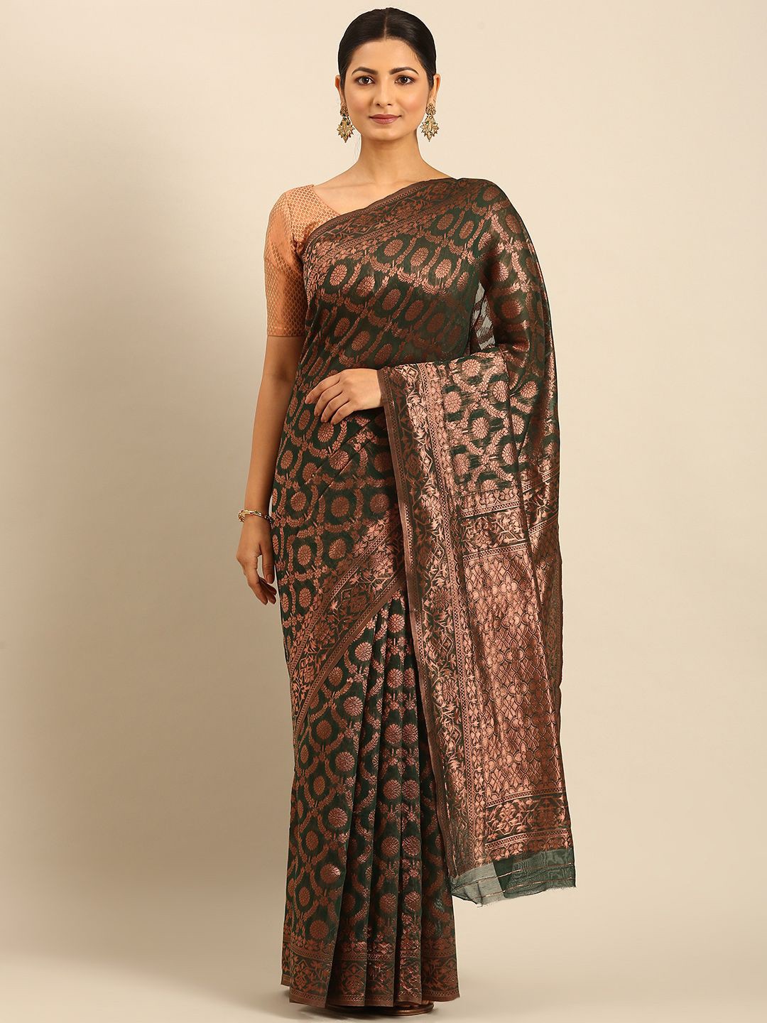 

LeeliPeeri Designer Woven Design Zari Saree, Green