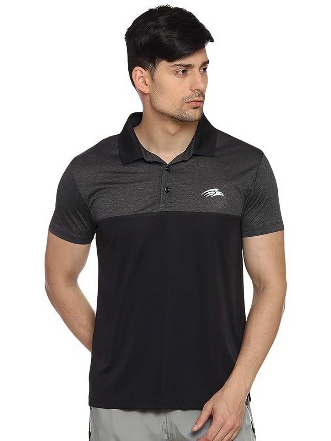 

PERF Men Polo Collar T-shirt, Black