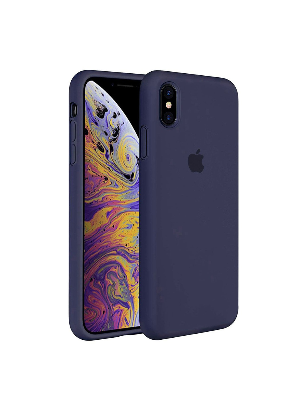 

LIRAMARK Solid Printed iPhone Xs Max Back Case Mobile Accessories, Navy blue