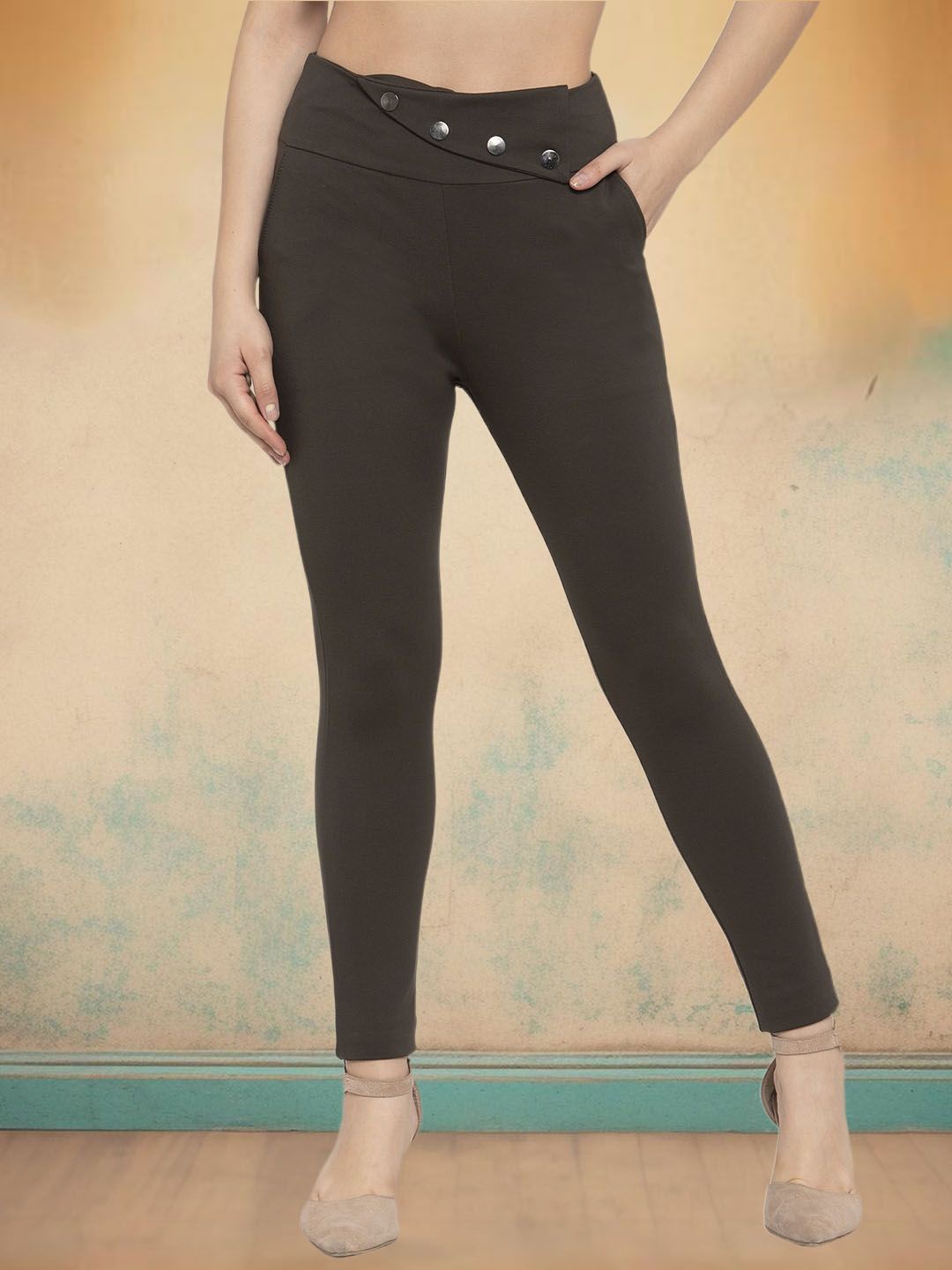 

Moda Rapido Women Jeggings, Olive