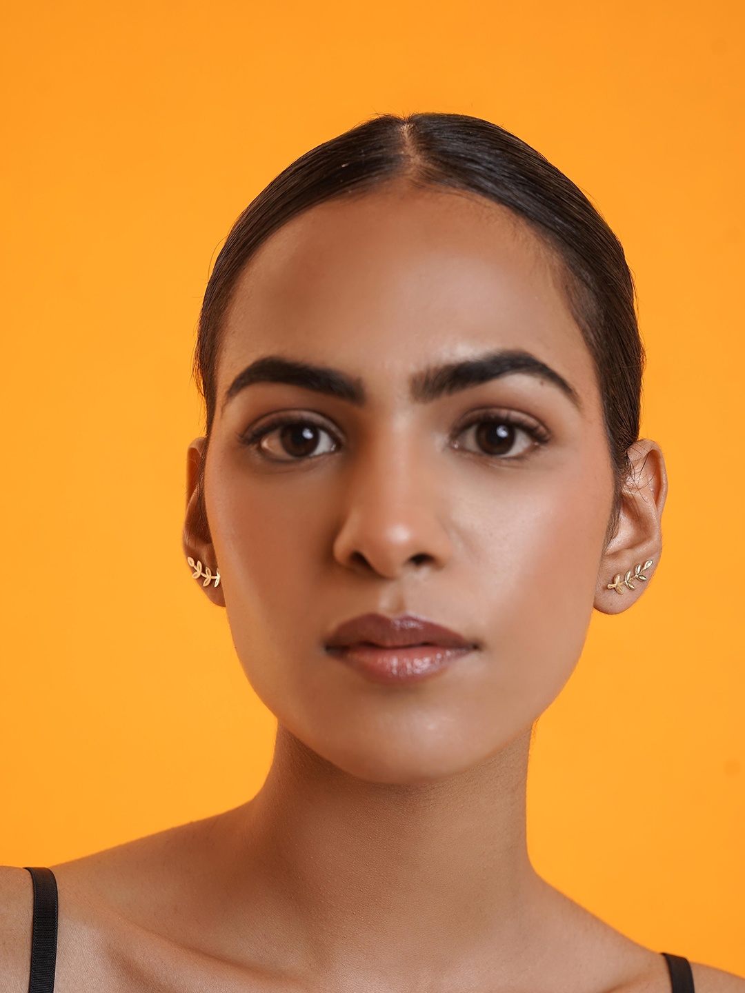 

ROYAL PITARAH Contemporary Studs Earrings, Gold