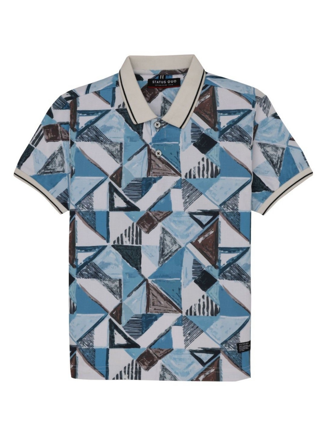 

Status Quo Boys Printed Polo Collar Pockets T-shirt, Blue