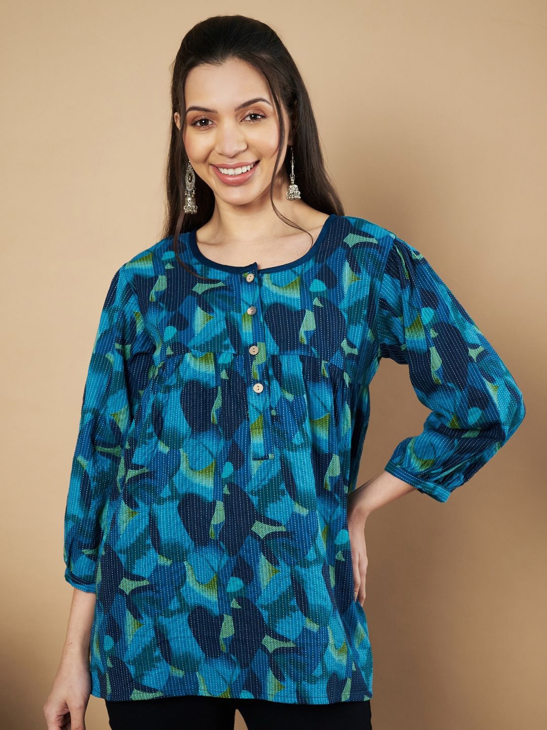 

Vbuyz Printed Tunic, Blue