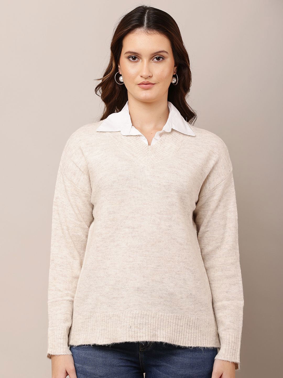

NoBarr Women Pullover, Cream