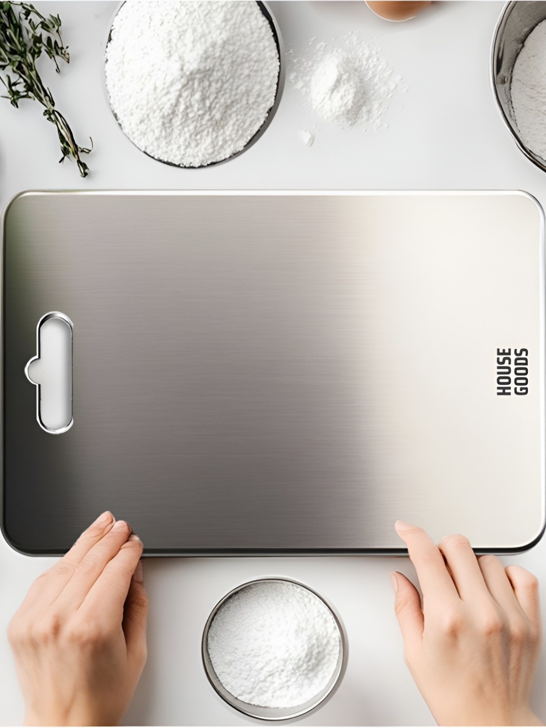 

HOUSEGOODS Silver-Toned 2025 Stainless Steel Chopping Board