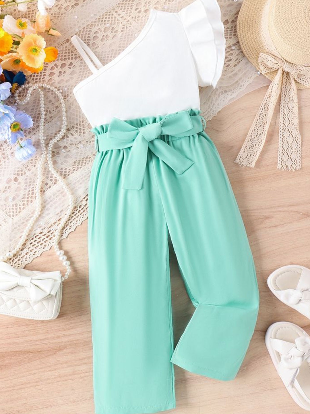 

LULU & SKY Girls Top with Trousers, Green