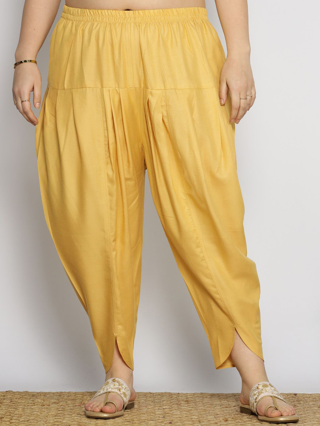 

LetsDressUp Women Loose Fit Viscose Rayon Salwar, Yellow