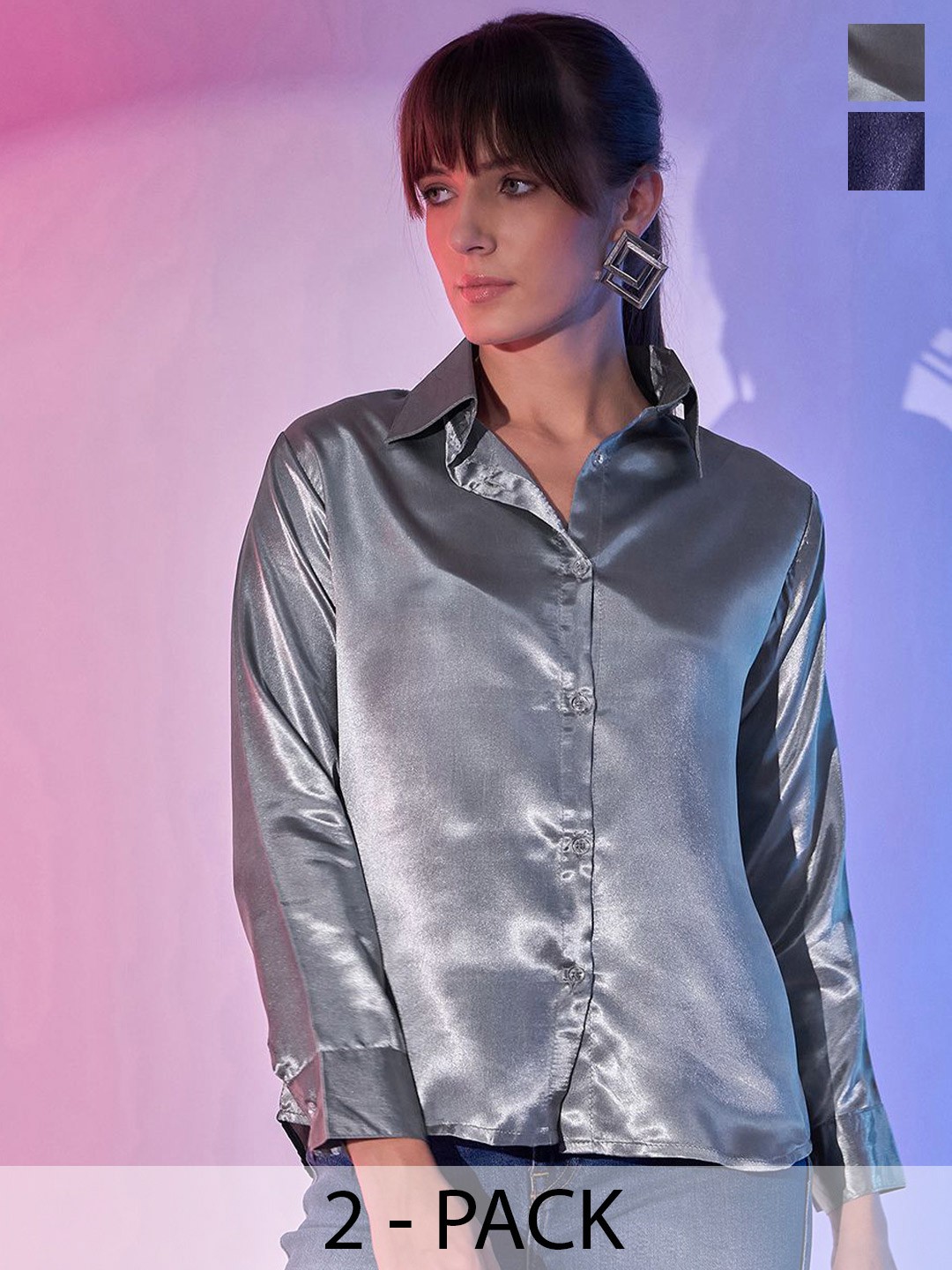 

DIMPY GARMENTS Women Standard Opaque Formal Shirt, Grey