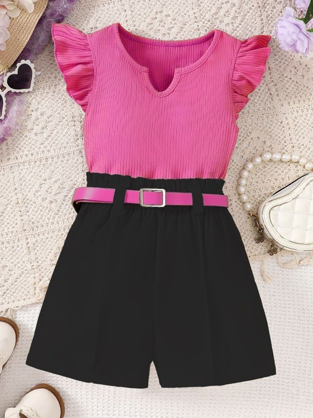 

LULU & SKY Girls Top with Shorts, Pink