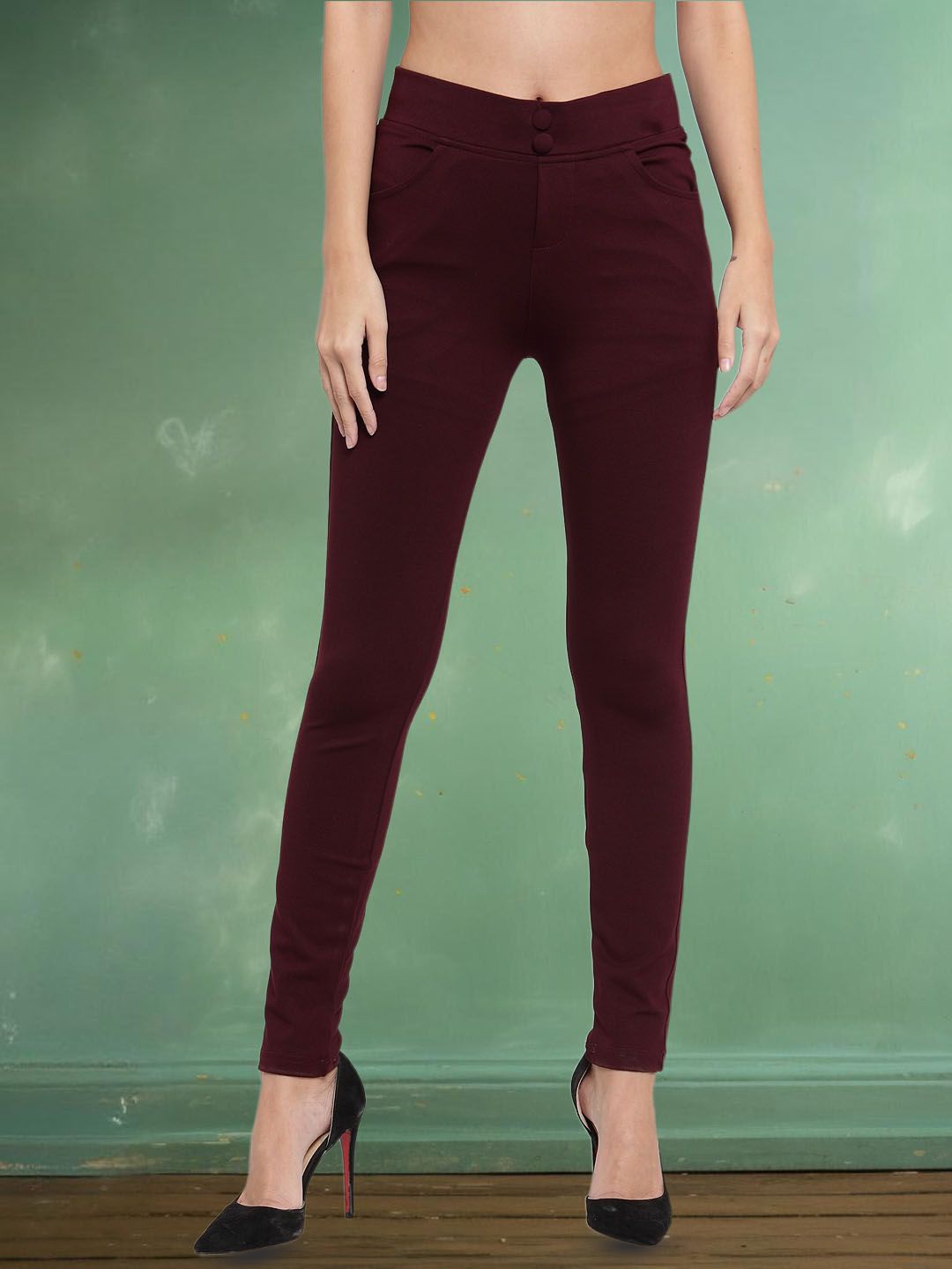 

Moda Rapido Women Jeggings, Burgundy