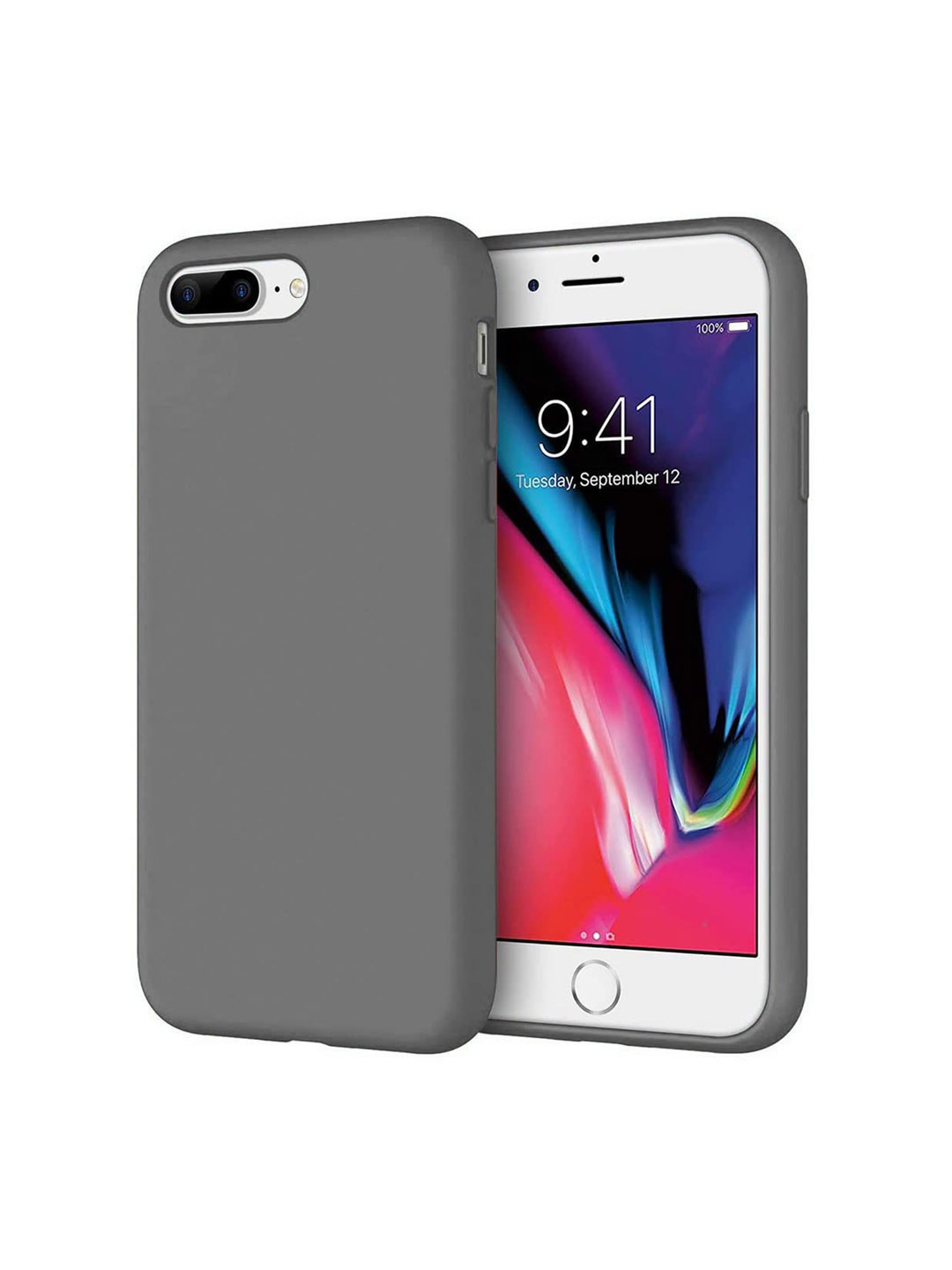 

LIRAMARK Solid Printed iPhone 8 plus Back Case Mobile Accessories, Grey