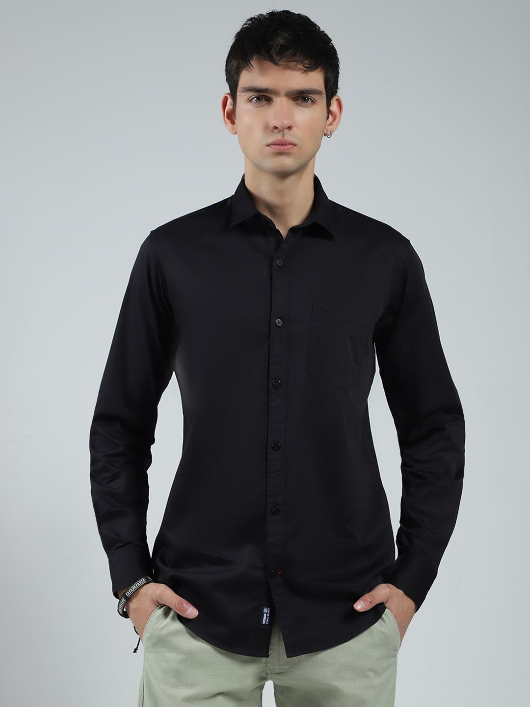 

Monte Carlo Men Opaque Casual Shirt, Black