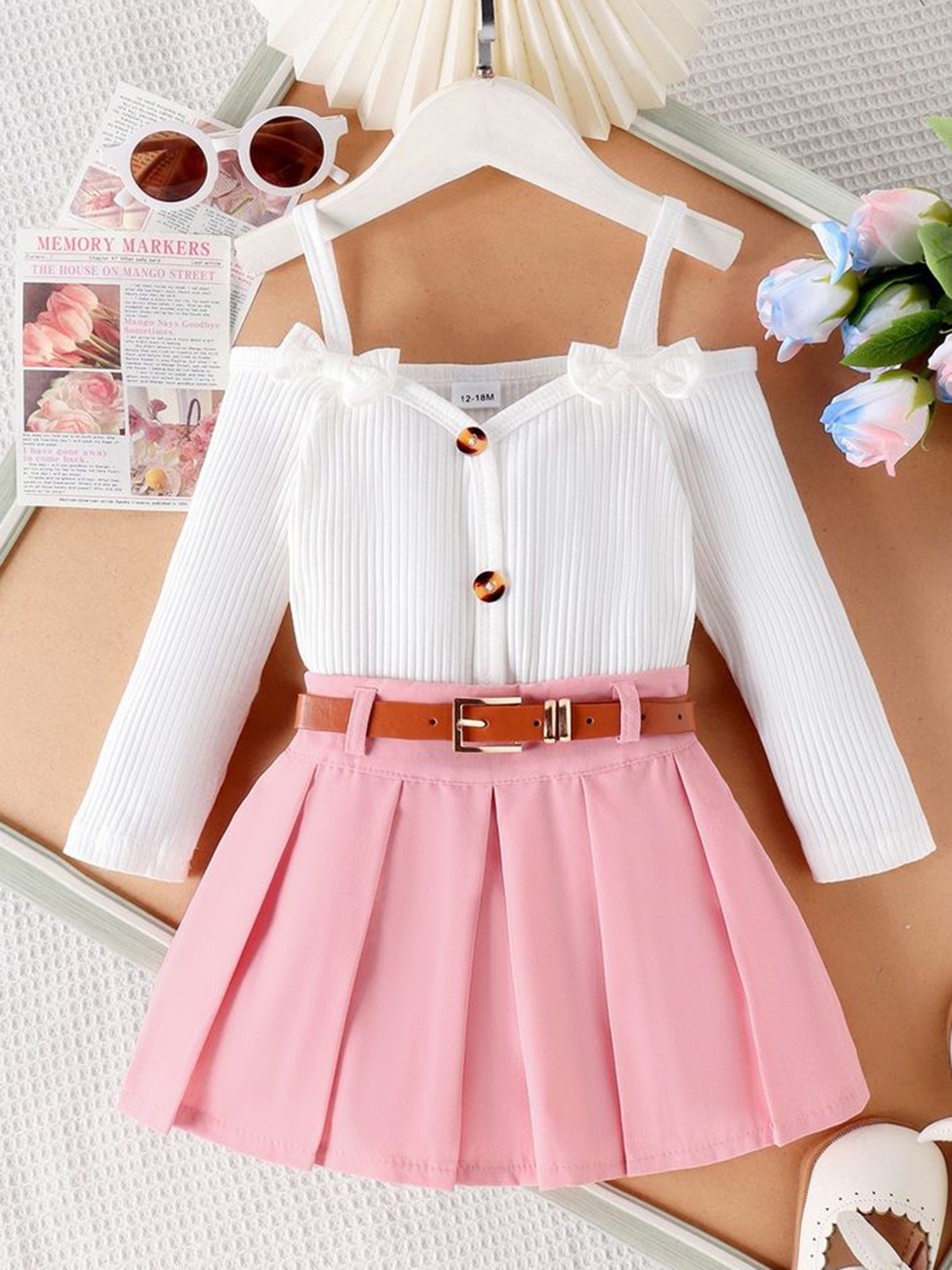 

LULU & SKY Girls Top with Skirt, Pink