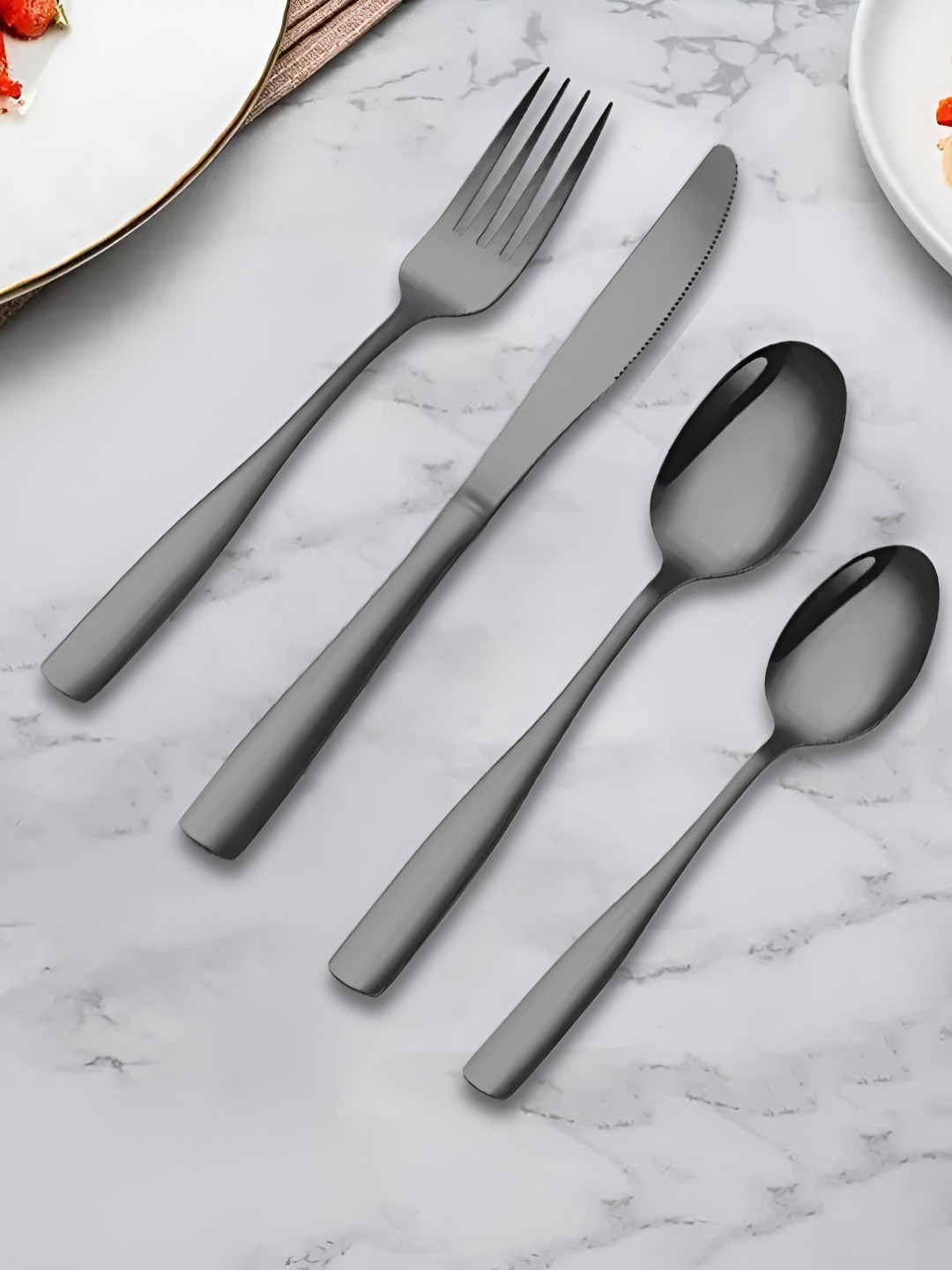 

YELONA Unisex Black Cutlery Set