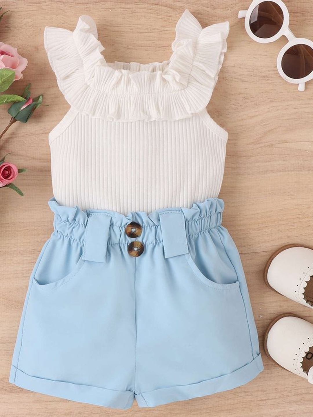 

LULU & SKY Girls Top with Shorts, Blue