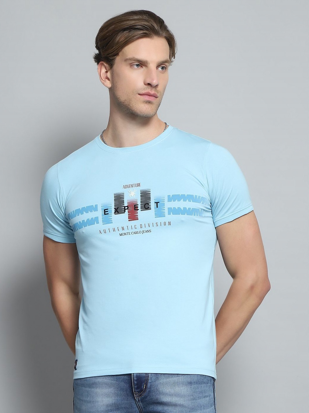 

Monte Carlo Men Printed Applique T-shirt, Blue