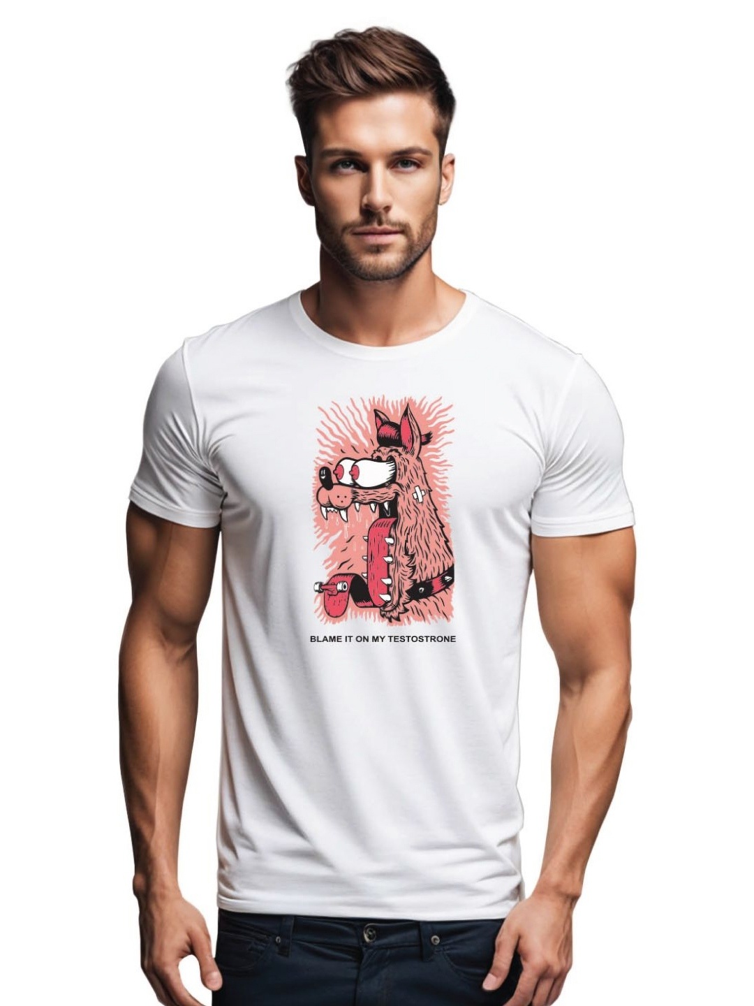 

Tantra Men Printed Applique T-shirt, White