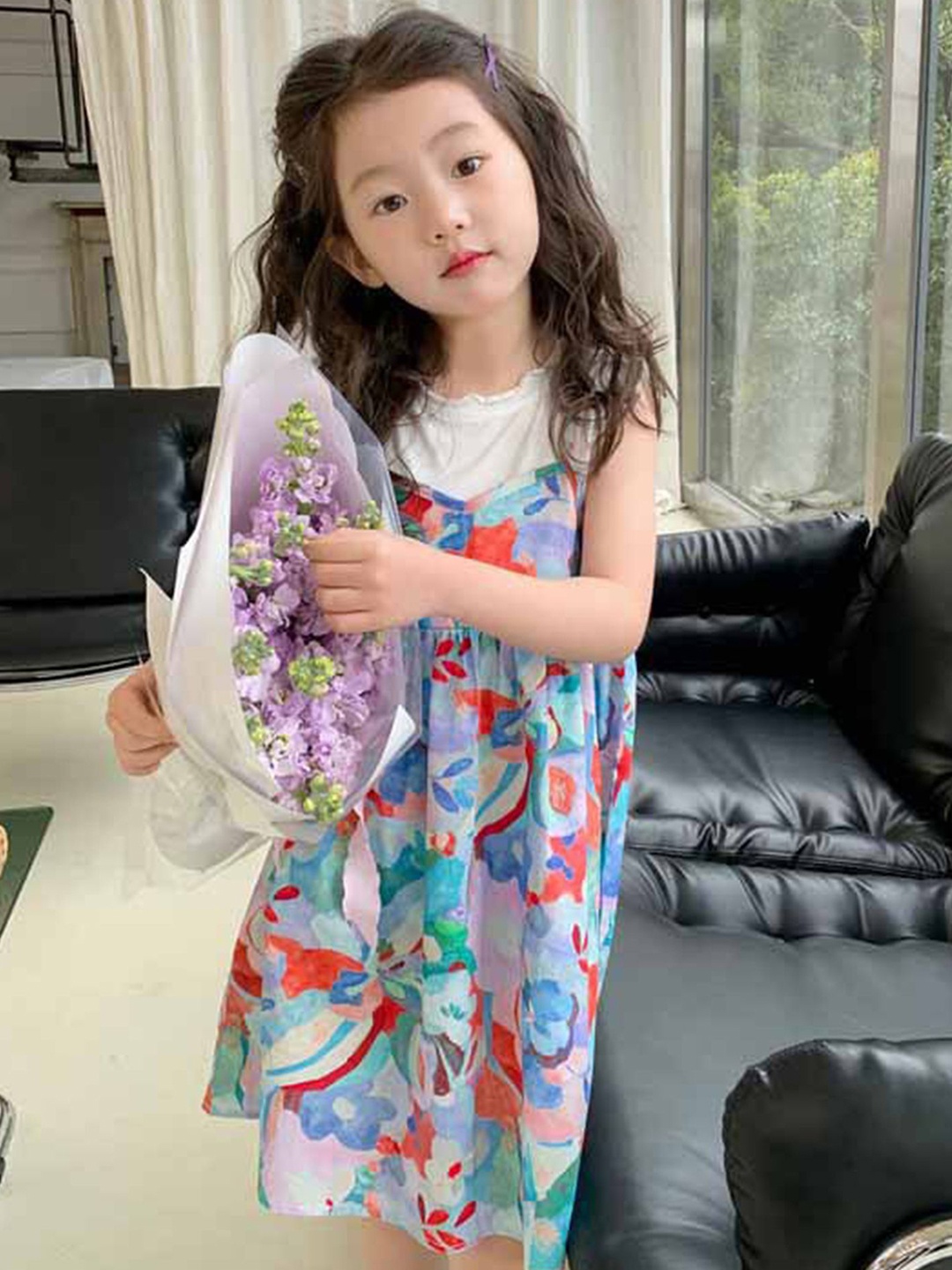 

LULU & SKY Floral Print A-Line Dress, Pink