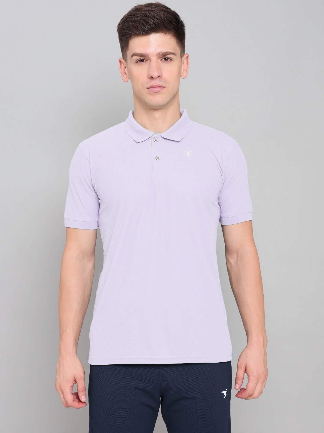 

Technosport Men Polo Collar Antimicrobial Slim Fit T-shirt, Purple