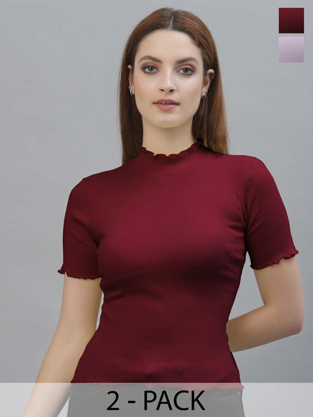 

Friskers Cotton Crop Top, Maroon