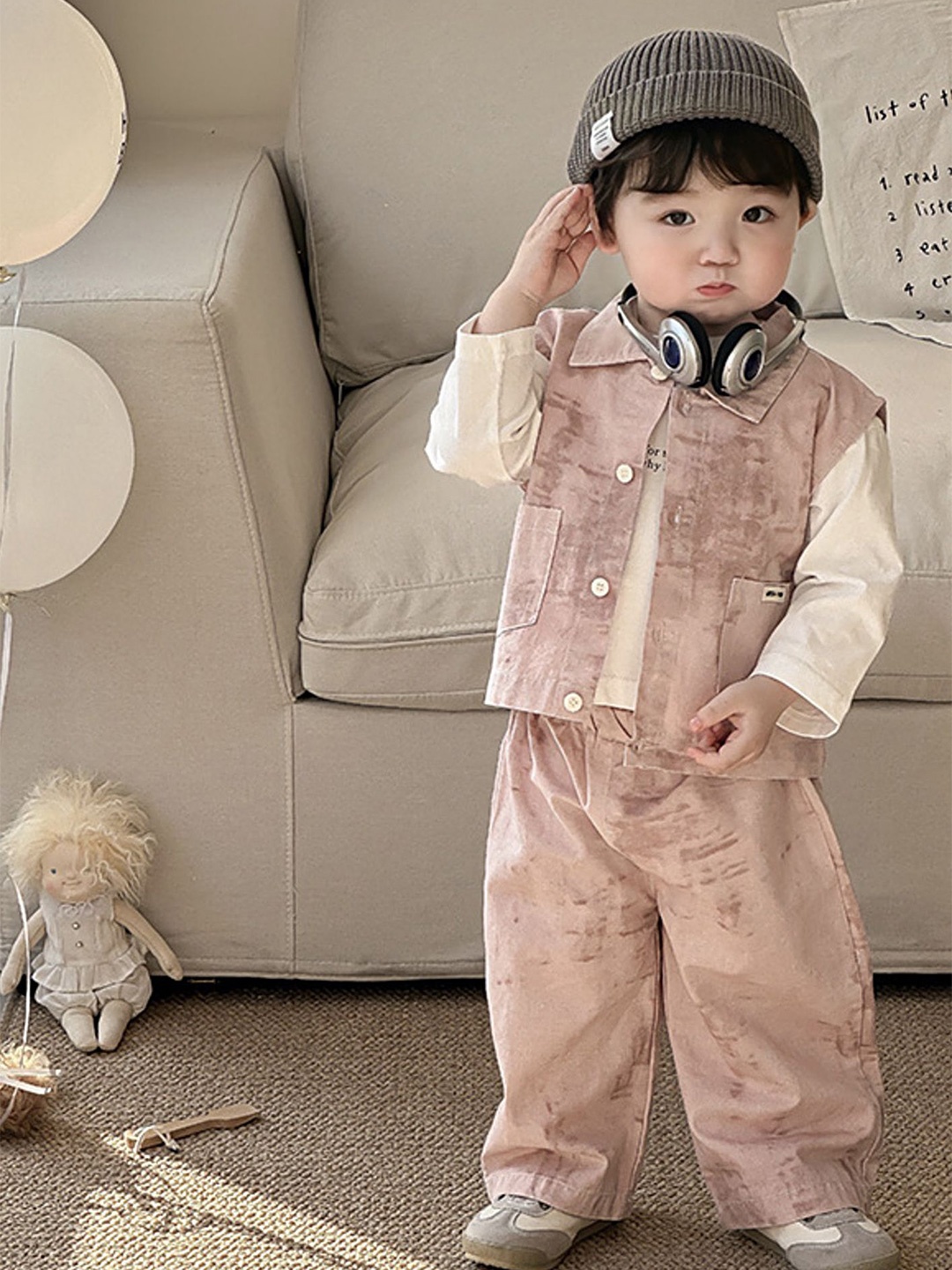 

LULU & SKY Boys T-shirt with Trousers, Pink