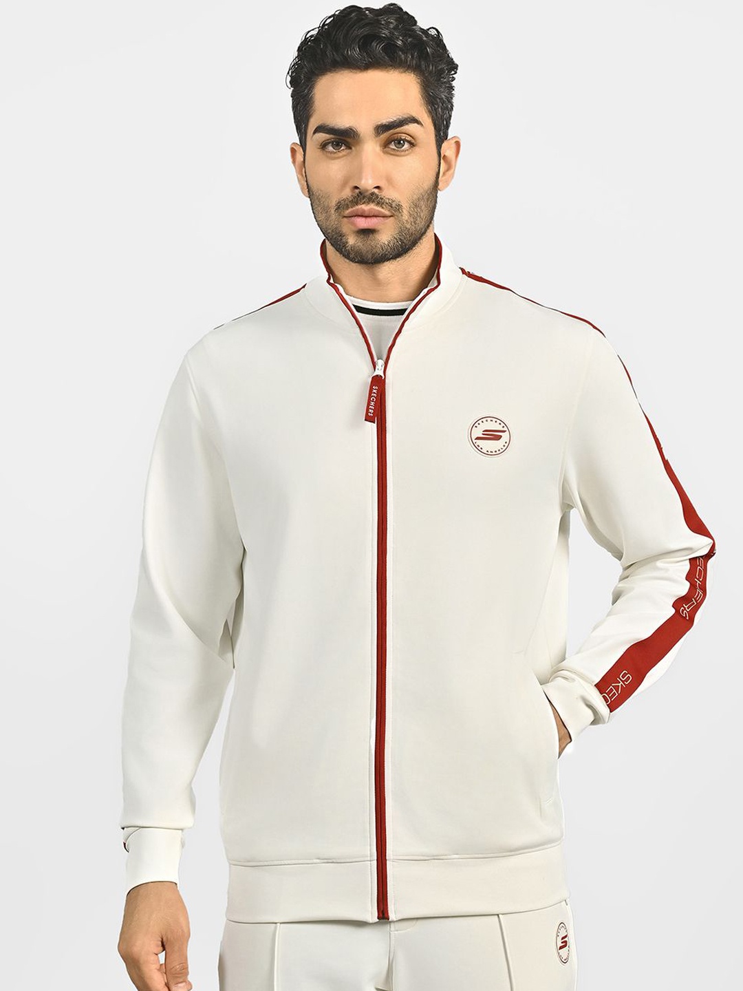 

Skechers Men Cricket Track Top Jackets, White