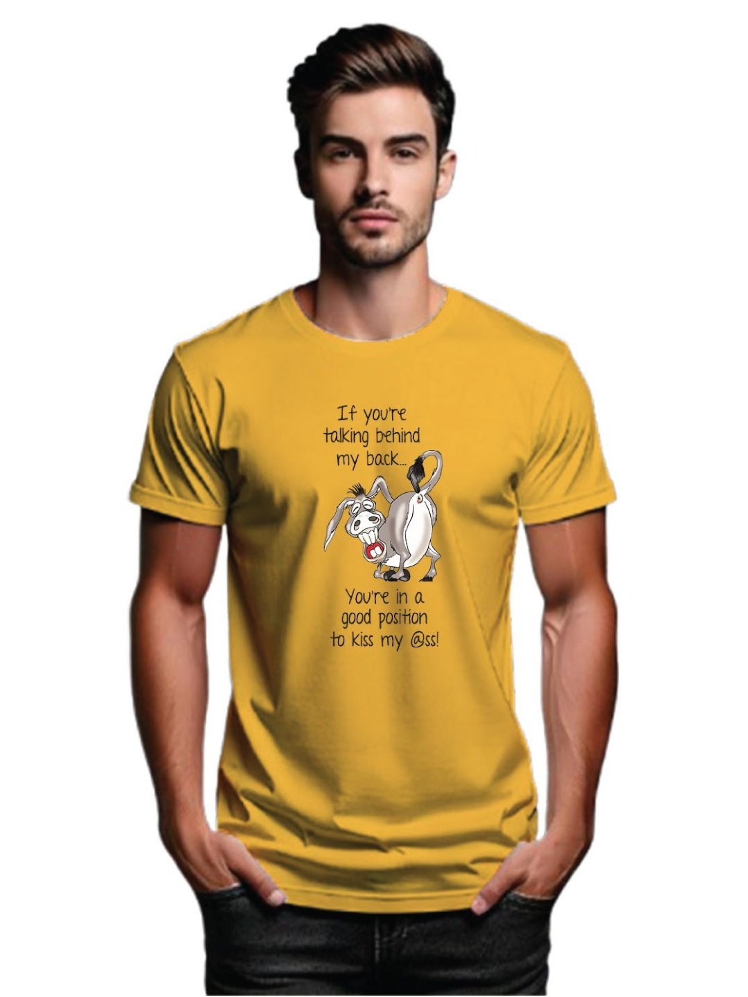 

Tantra Men Typography Printed T-shirt, Yellow