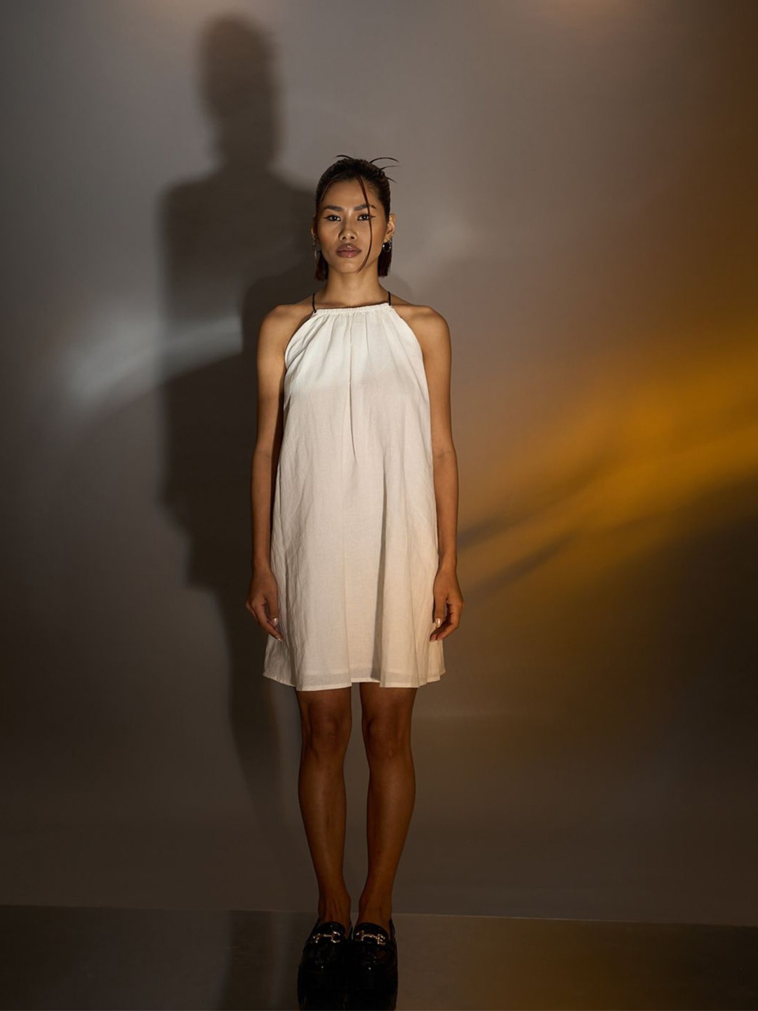 

SPELL BY SMOKESHOW Linen A-Line Dress, White