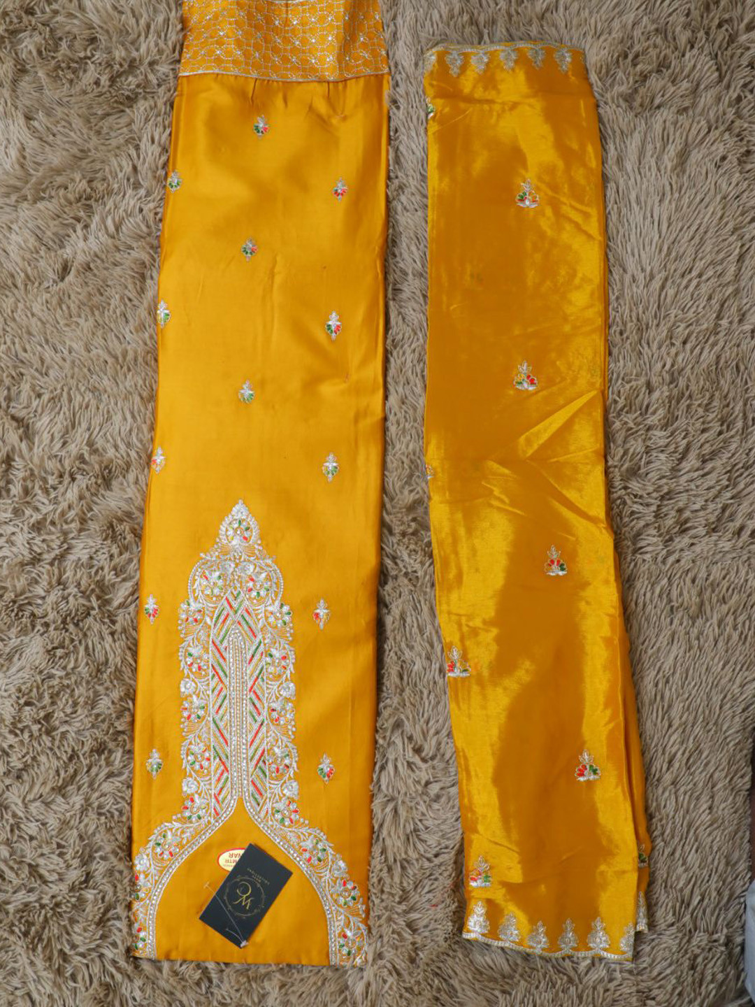 

Wavy Collection Unstitched Dress Material, Yellow