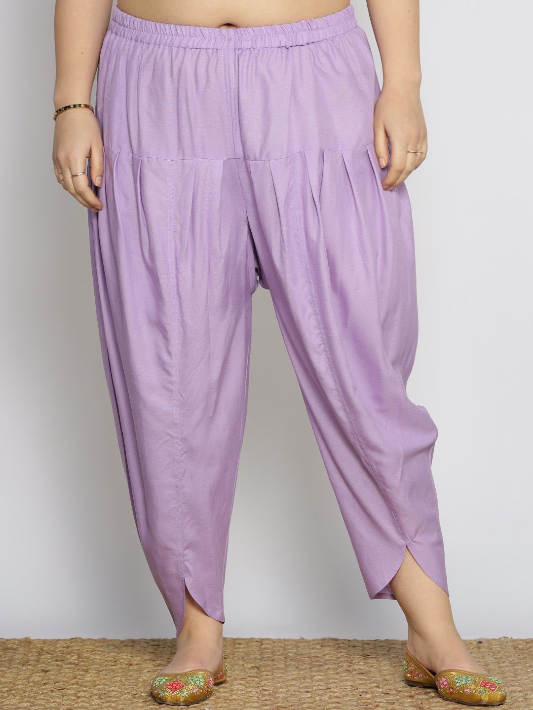 

LetsDressUp Women Loose Fit Viscose Rayon Salwar, Lavender