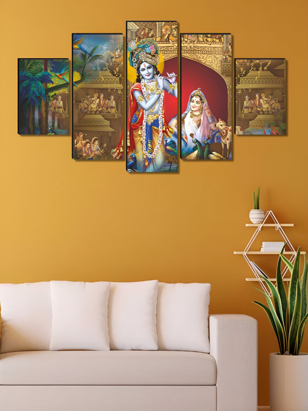 

Myntra Elegant Homes Red & Blue 5 Piece Wood Religious Wall Paintings