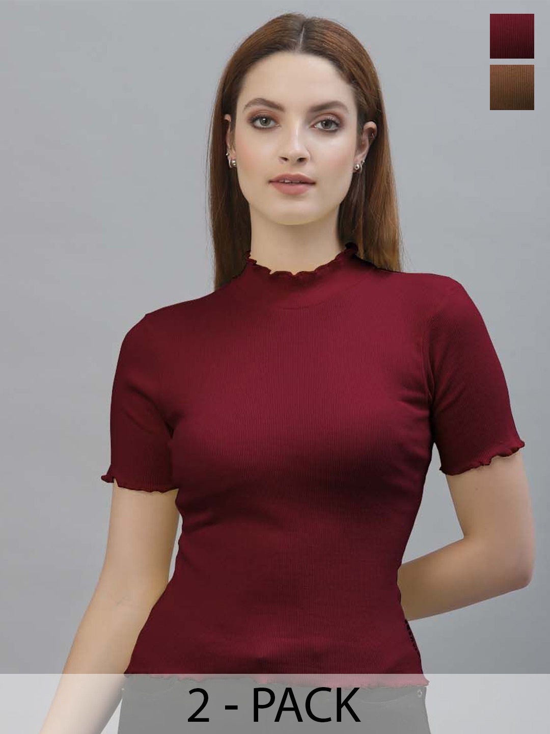 

Friskers Cotton Crop Top, Maroon