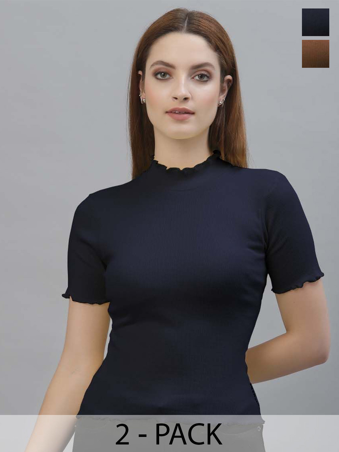 

Friskers Cotton Crop Top, Navy blue