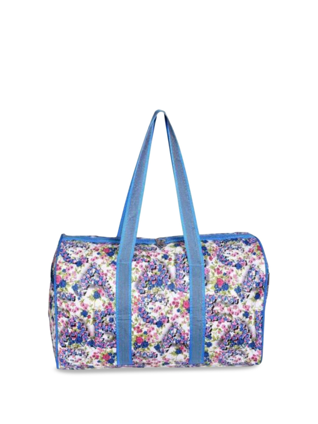 

KUJRA Floral Printed PU Oversized Shopper Shoulder Bag, Blue