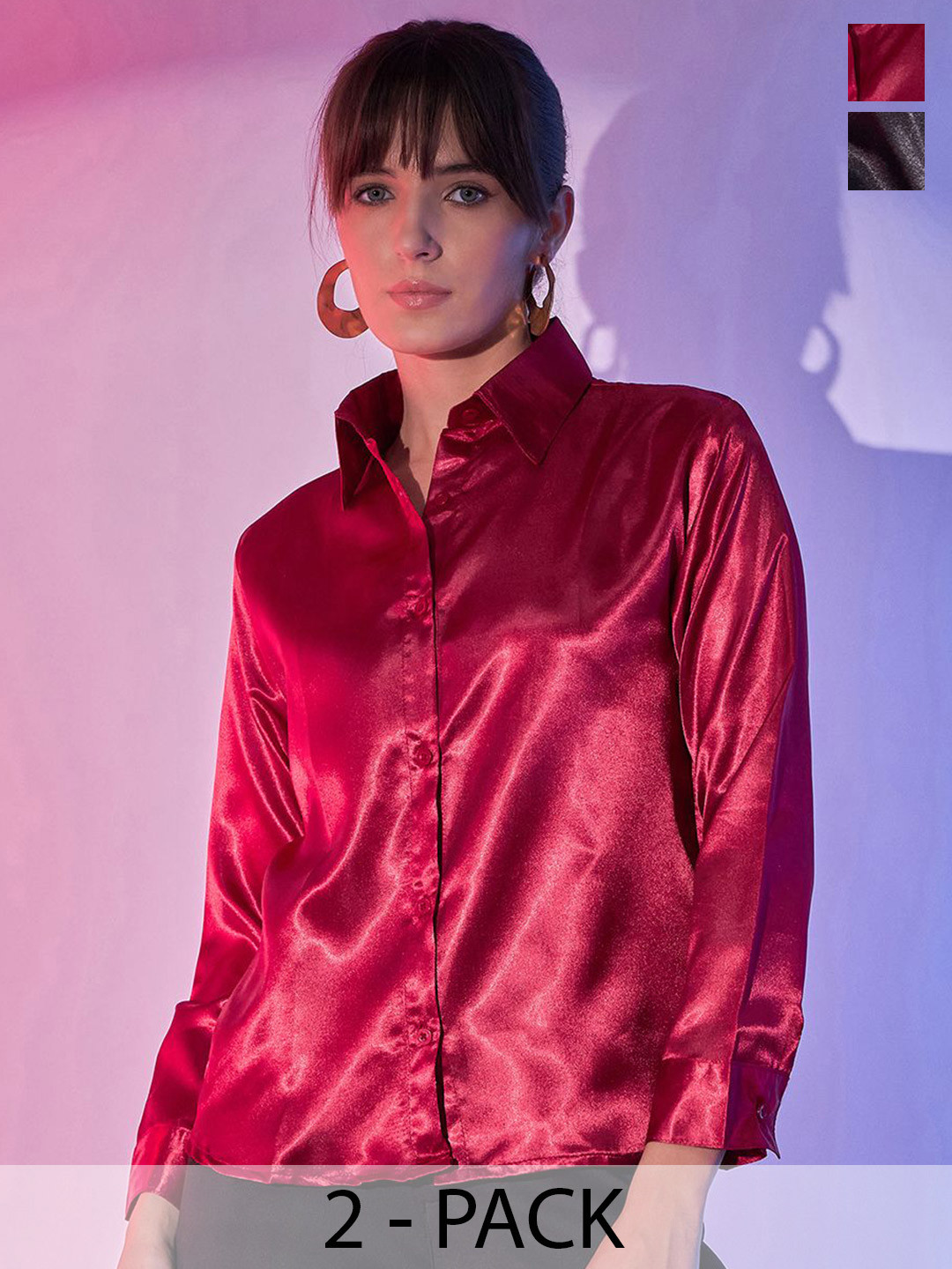 

DIMPY GARMENTS Women Standard Opaque Formal Shirt, Red
