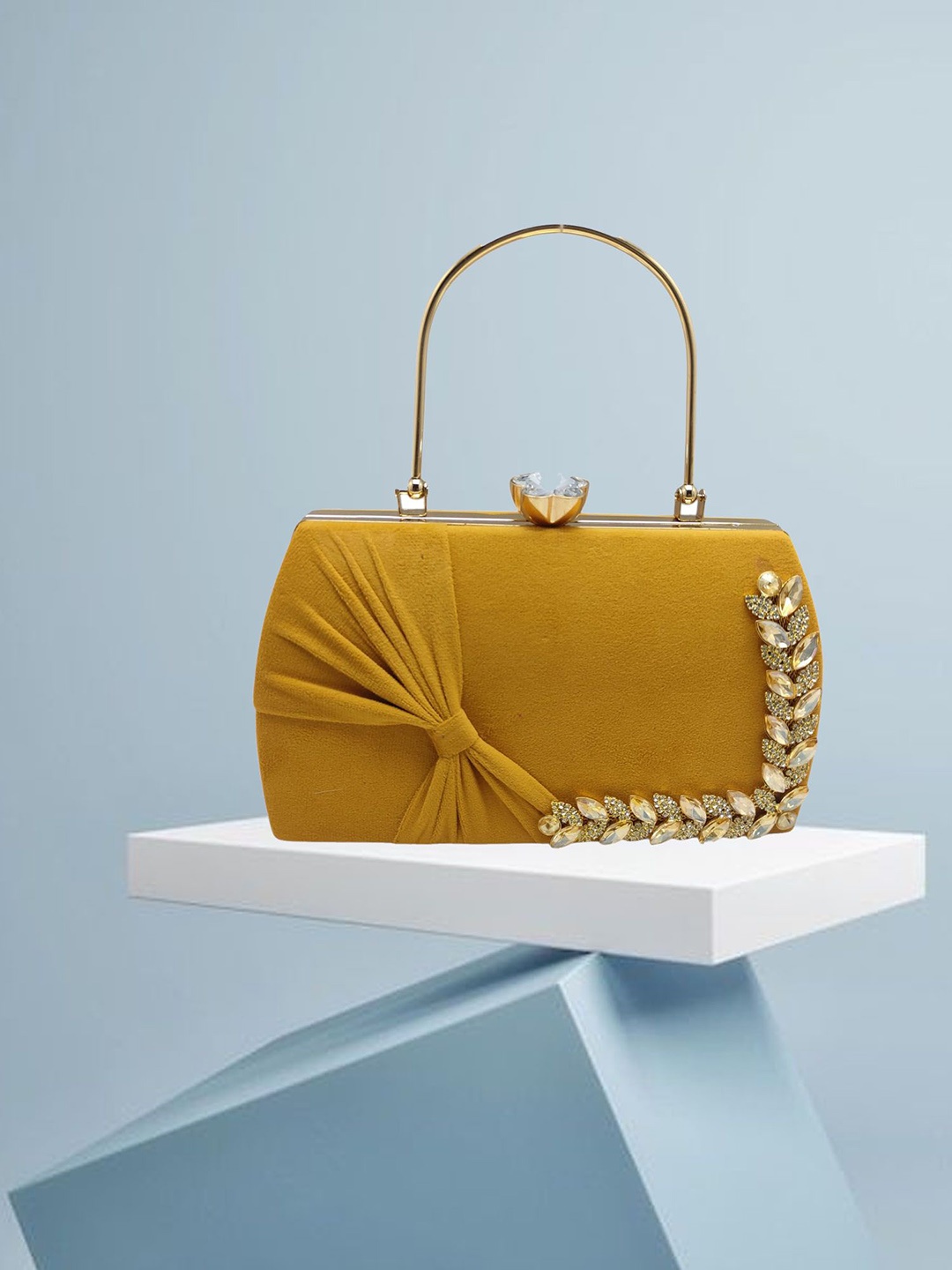 

Esmoda Embellished PU Shopper Handheld Bag, Gold