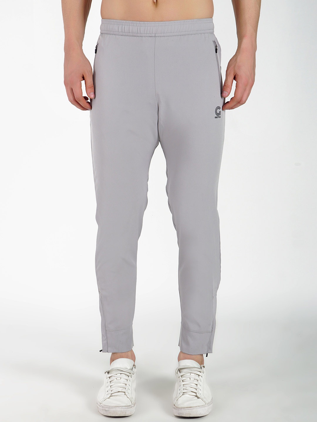 

GOTO Men Mid Rise Track Pants, Grey