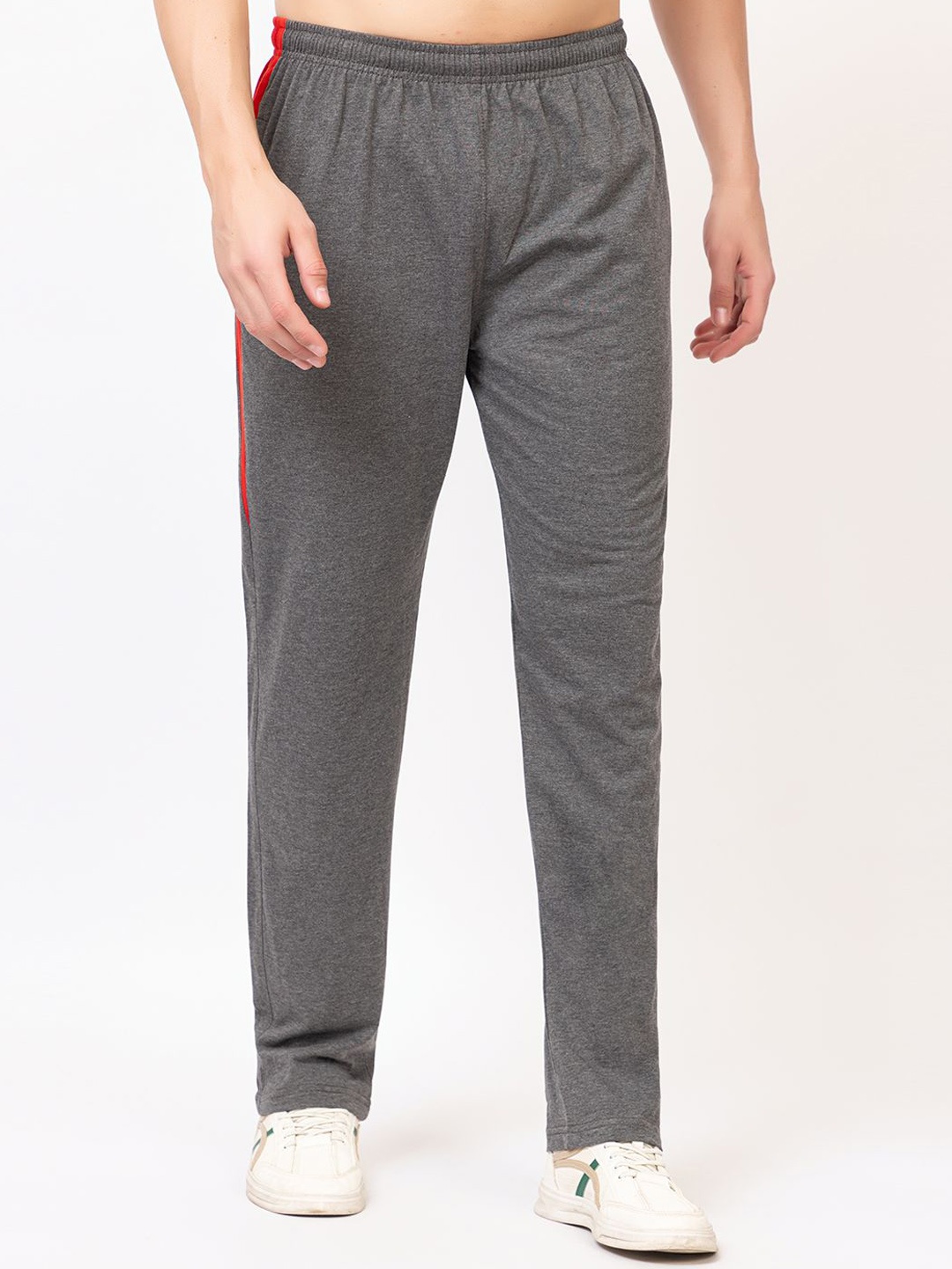 

SZN Men Cotton Mid Rise Track Pants, Charcoal