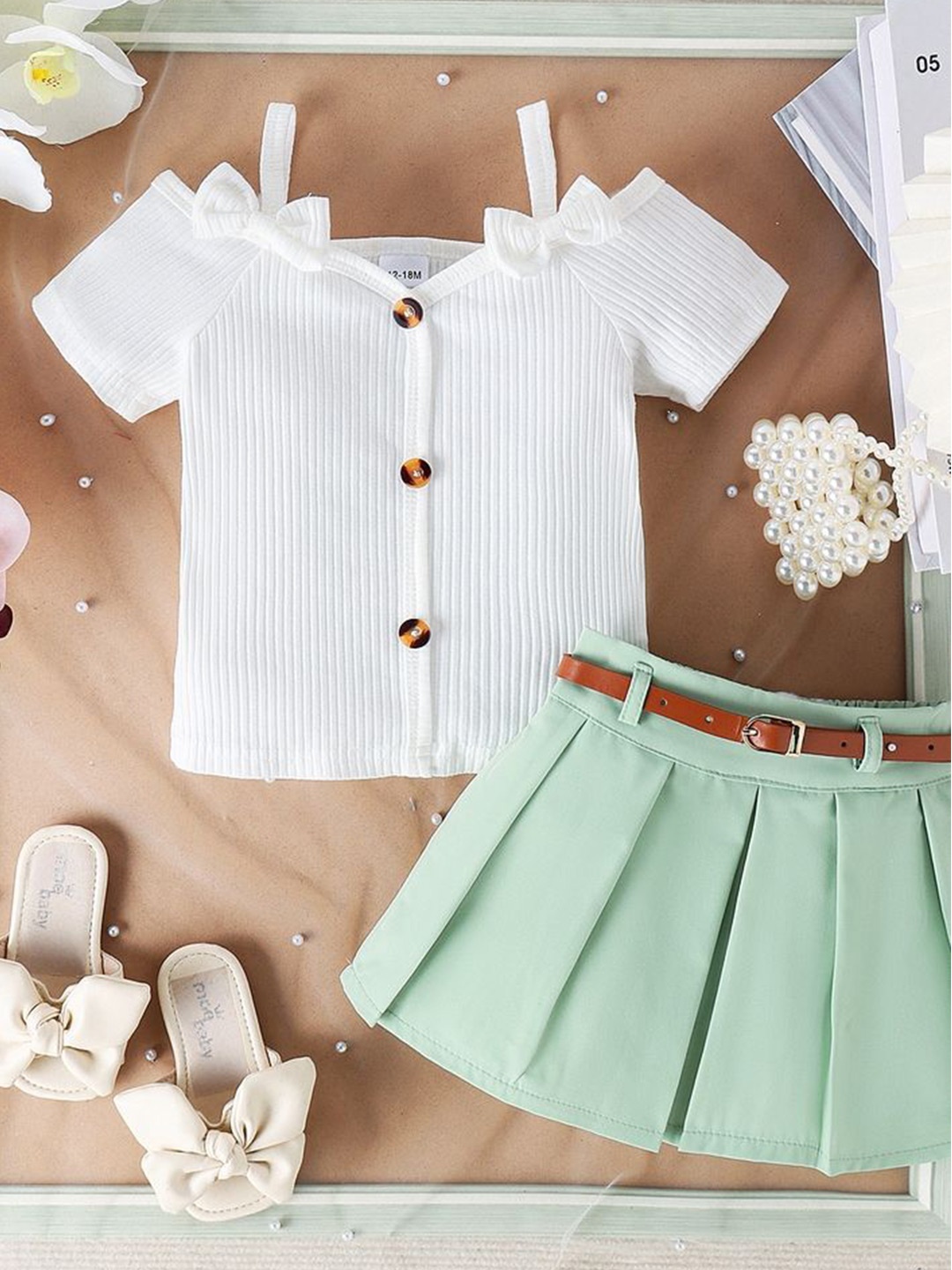 

LULU & SKY Girls Top with Skirt, Green