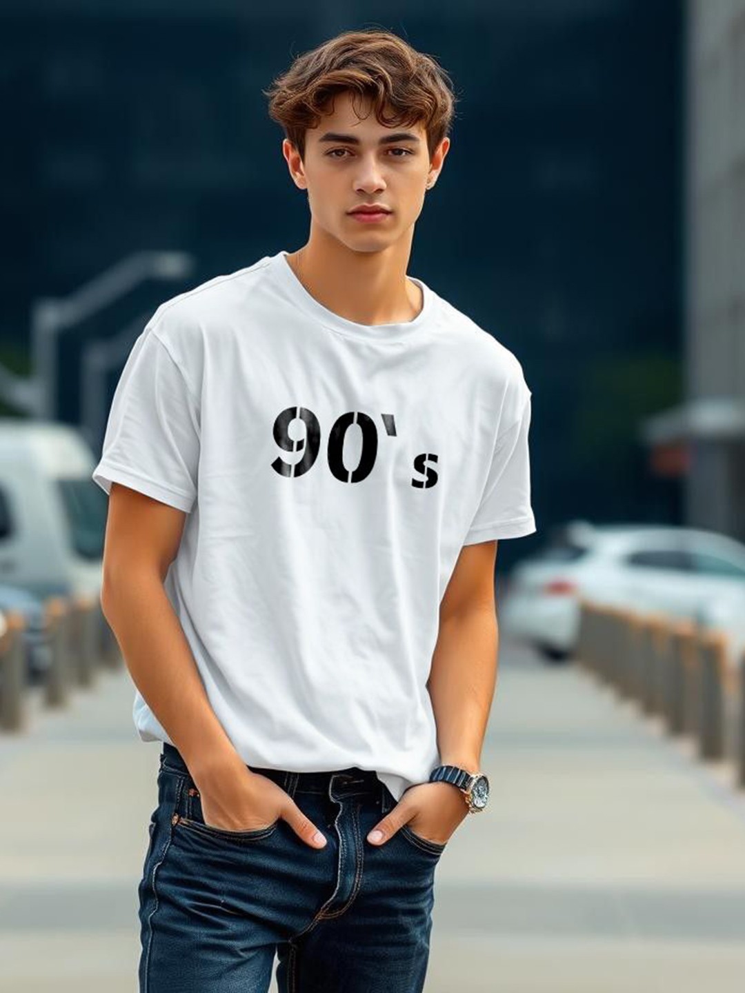 

TOGS & TERRE Men Typography Printed Organic Cotton T-shirt, White