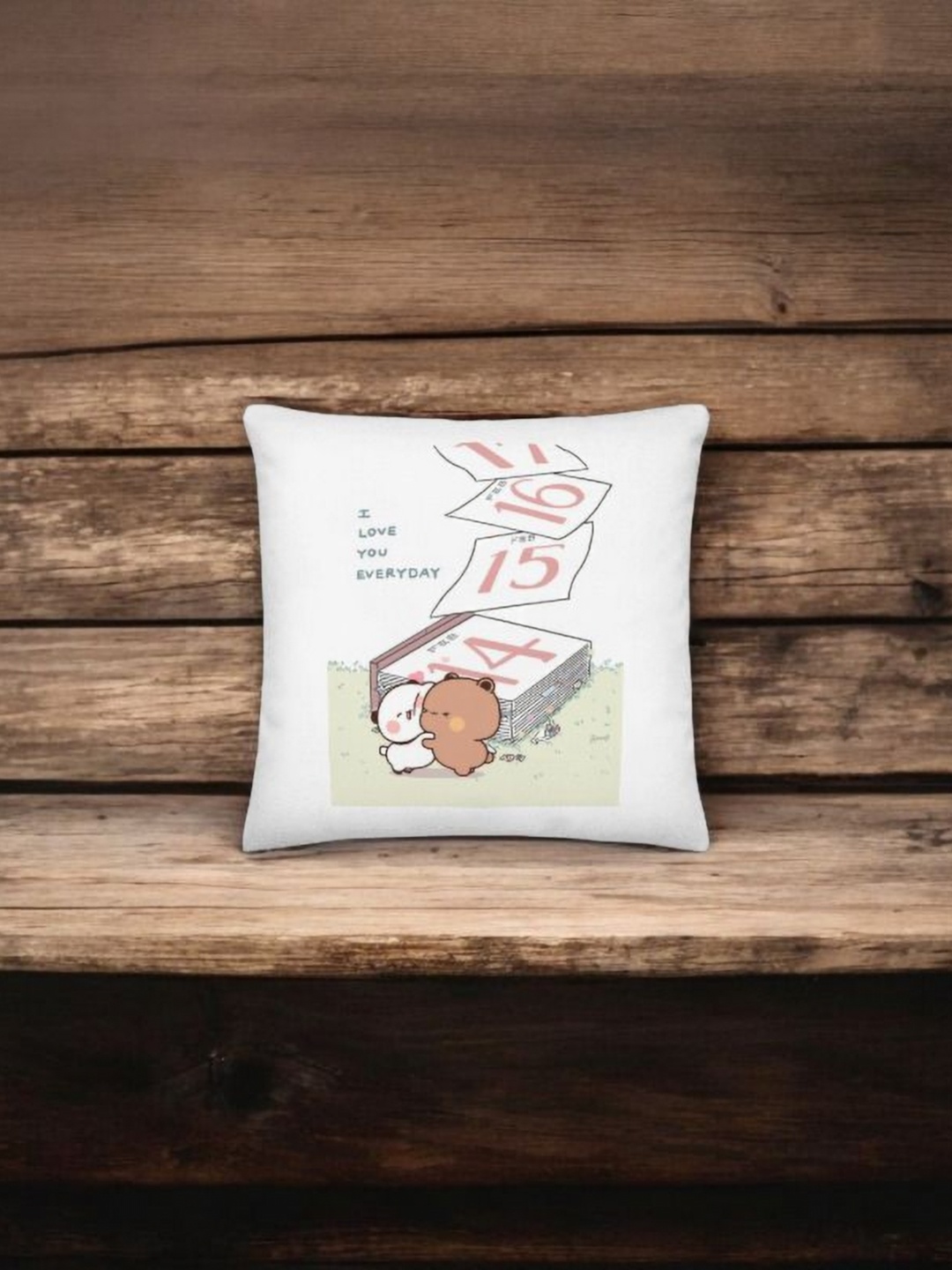 

Anikmart White Lovely Bubu Dudu Printed Cushion