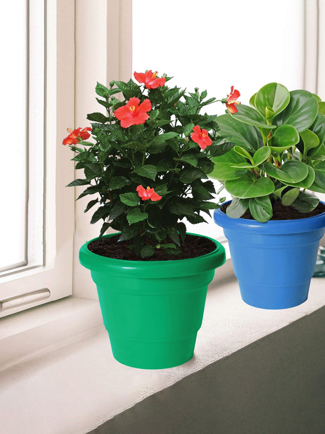 

Kuber Industries 3-Pcs Orange & Blue 2 LayeredPlanters