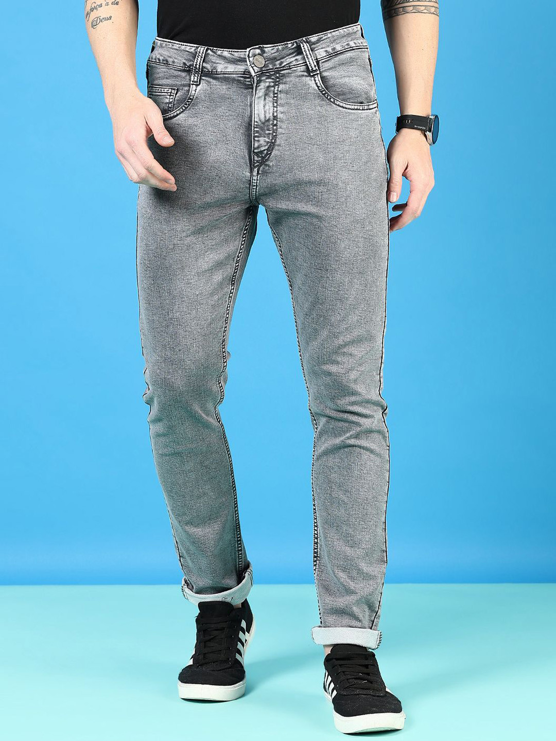 

V-Mart Men Light Fade Jeans, Grey