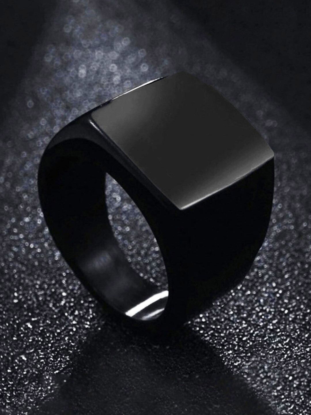 

The Roadster Lifestyle Co Men Stainless Steel Band Ring, Black