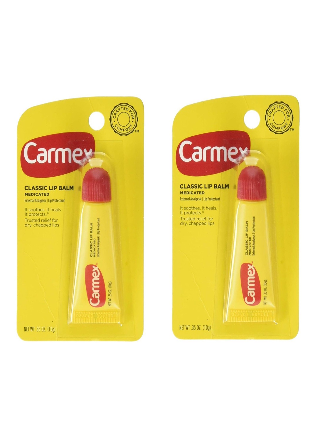 

CARMEX Set Of 2 Classic Medicated Lip Balm For Soothing - 10 g Each, Yellow